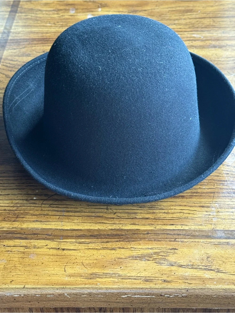 Vintage Jennifer Moore Black Wool Bowler Hat Made in Italy Derby Cloche